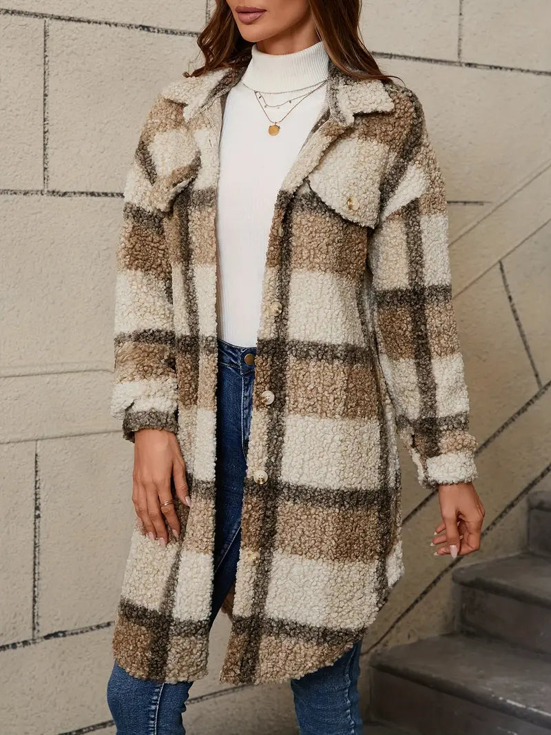 Isabelle™ | Comfortable Checked Teddy Coat