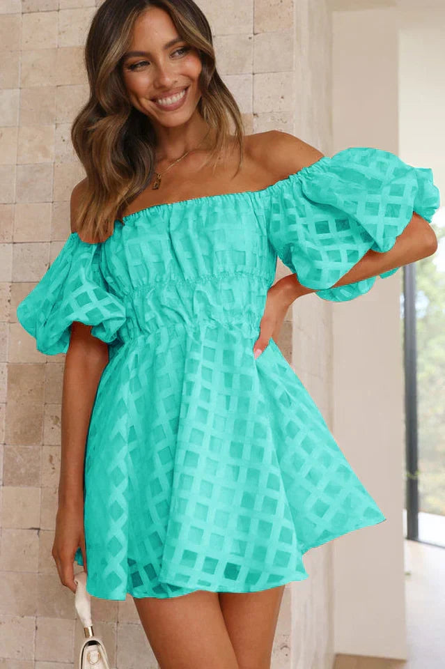 Evie Mini Dress with Puff Sleeves - Elena Harper