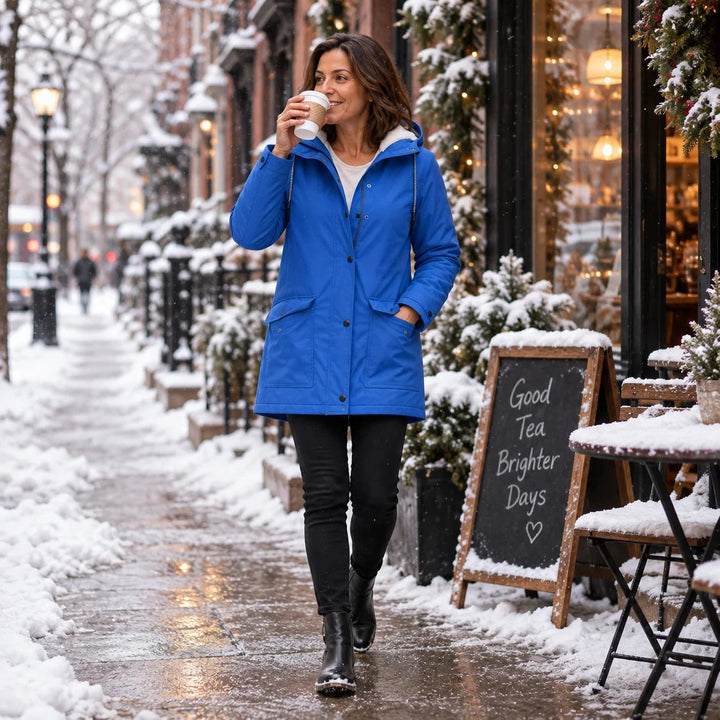 Mandy Warm and Stylish Fleece Winter Jacket with Hood - Elena Harper