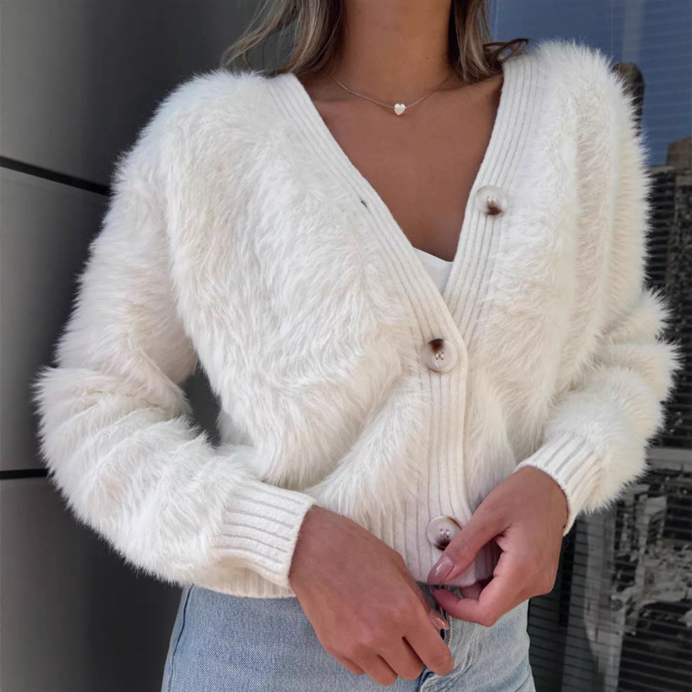 Soft Women's Jacket with Plush Effect, Loose Fit