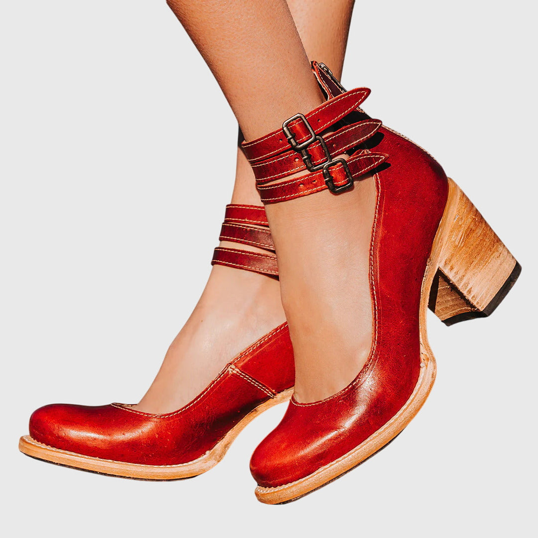 Nina - Women's Elegant Block Heel Pumps with Comfort Padding