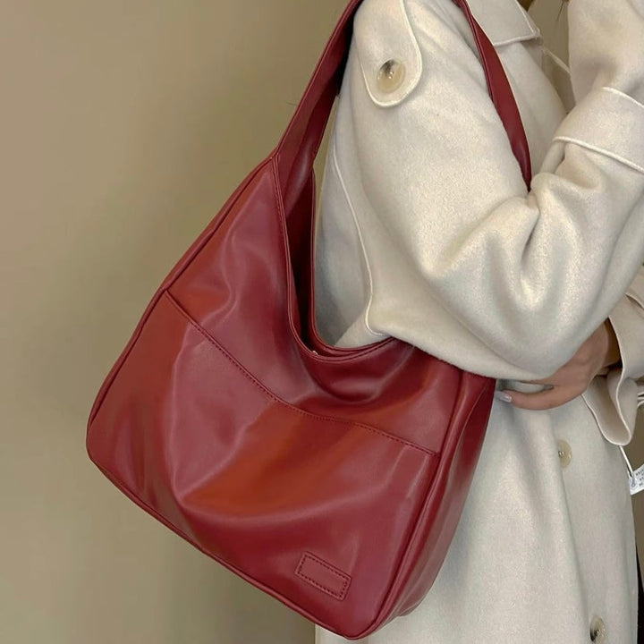 Elegant Women's Spacious Premium Leather Shoulder Bag Refined and Durable, view 2 - Elena Harper