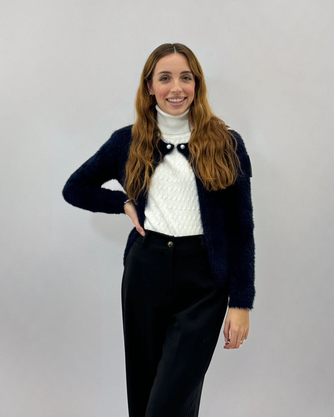 Emma & Rose pin-closure knit pullover — women's knitwear