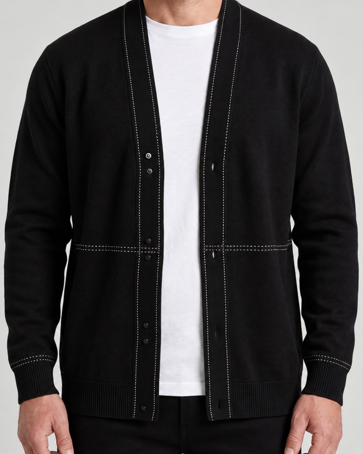 Jacquard Wool Blend Cardigan For Men