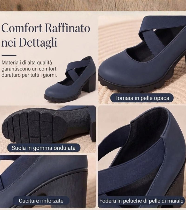 Mary Jane | Heeled Shoes with Elastic Straps