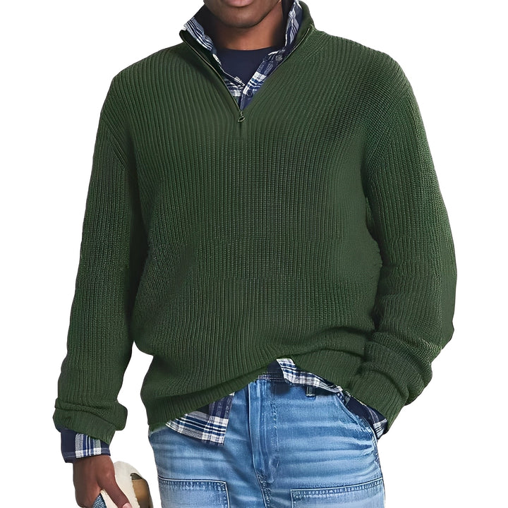 Edward Modern Pullover with Half-Zip, view 3 - Elena Harper