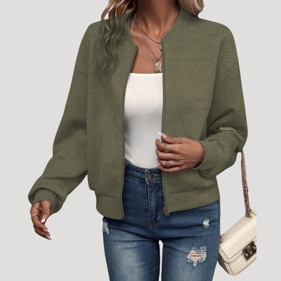 Casual Women's Long Sleeve Zip Cardigan