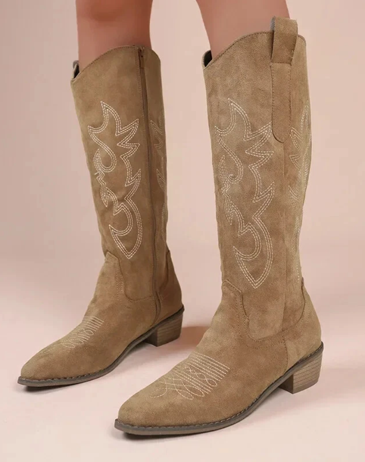 Stylish High Cowboy Women's Boots with Heel - Elena Harper