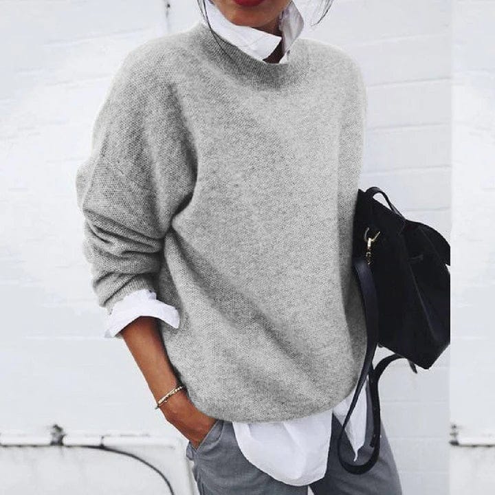 Émilie - Elegant Oversized Sweater with High Collar