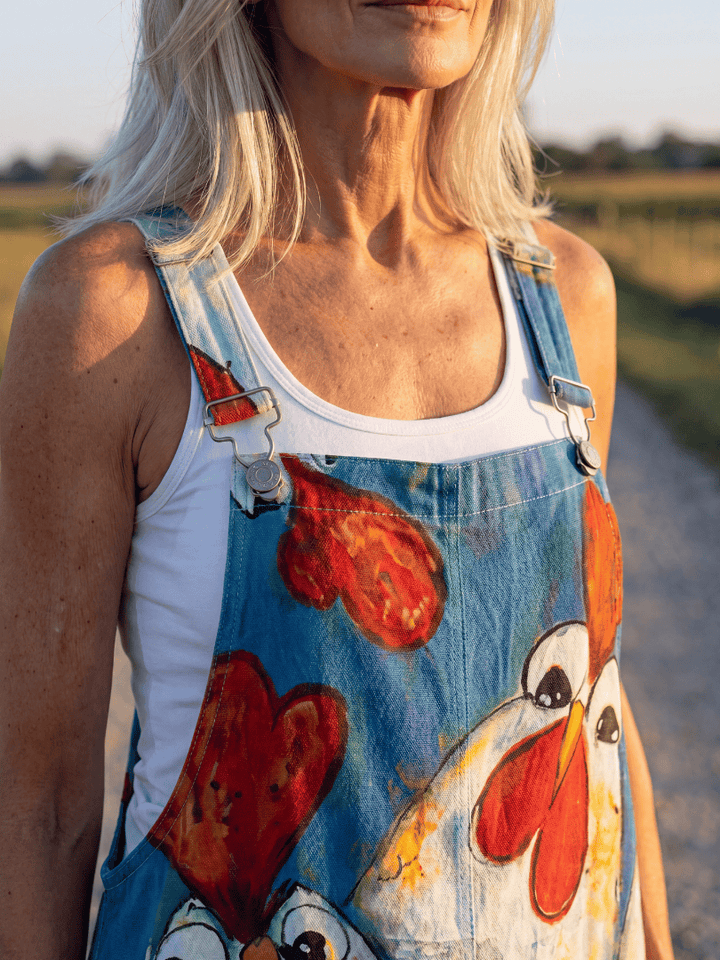 Ilaria™ Playful Motif Jumpsuit by Emma & Rose Cape Town, featuring colorful playful patterns on lightweight fabric.