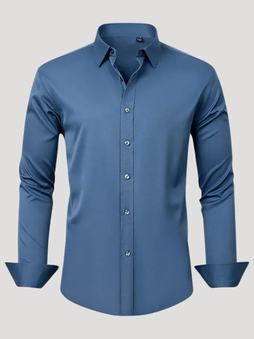 Bordon Non-Iron Stretch Shirt with Button Placket - Elena Harper