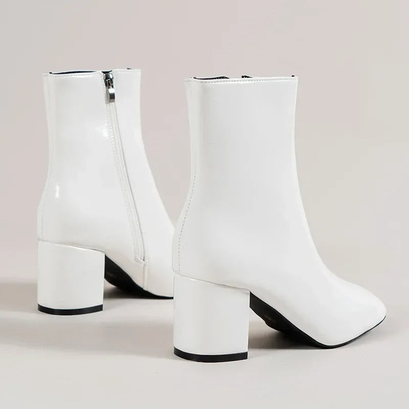 Women's Ankle Boots Minimalist Stable Heel with Zipper