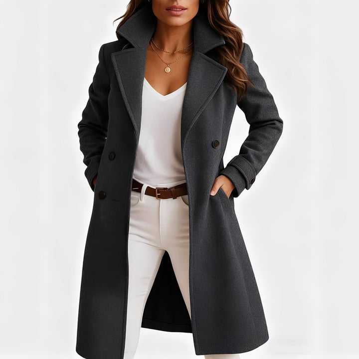 Camille Elegant Women's Coat with Pockets, view 5 - Elena Harper