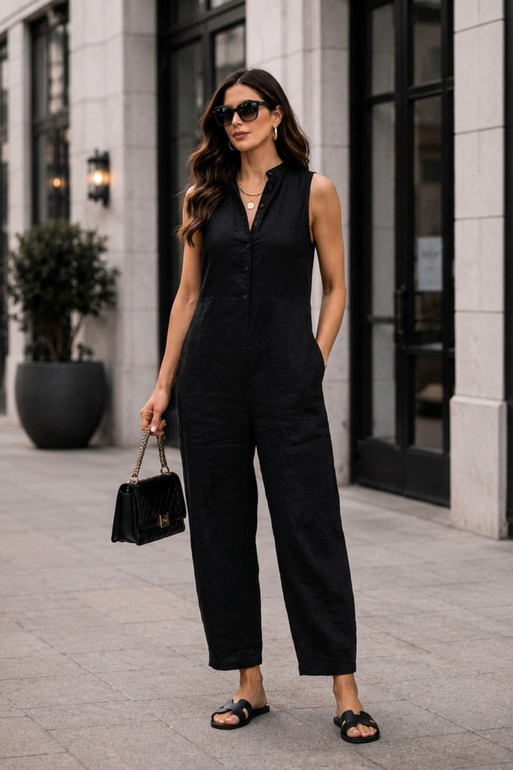 Women's Loose Overall Sleeveless, view 4 - Elena Harper