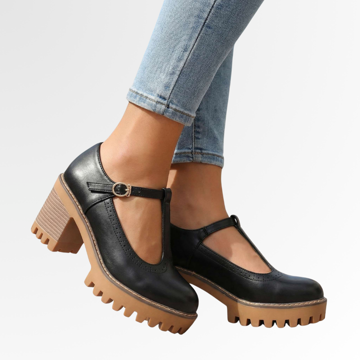 Maribella Stylish Mary Jane Pumps with Platform Sole, view 5 - Elena Harper