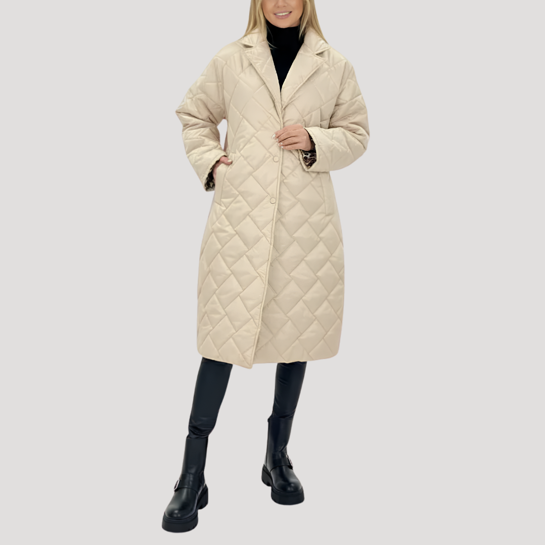 Long Quilted Winter Jacket for Women