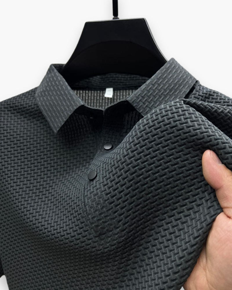 Chic Textured Polo for Men | Modern Elegance