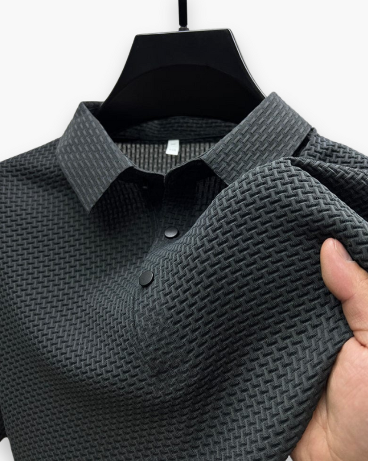 Chic Textured Polo for Men | Modern Elegance
