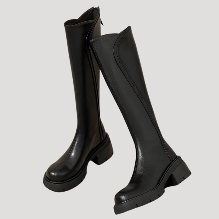 Women's High Boots with Thick Square Heel