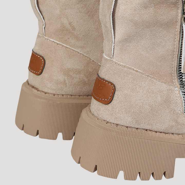 Women’s Thick Sole Zip Ankle Boots with Warm Lining