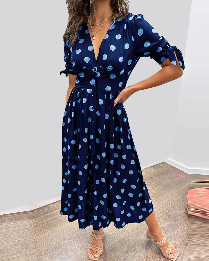 Monique™  |  Elegant Polka Dot Dress