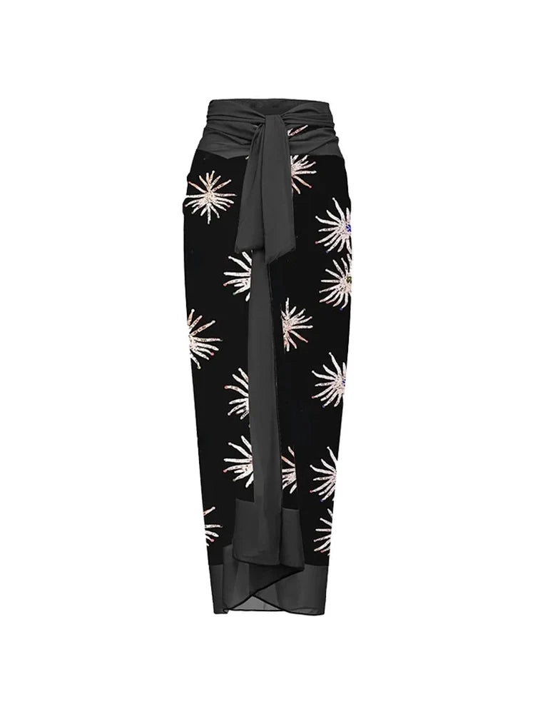 One-Shoulder High-Waist Printed Bikini Set, view 4 - Elena Harper
