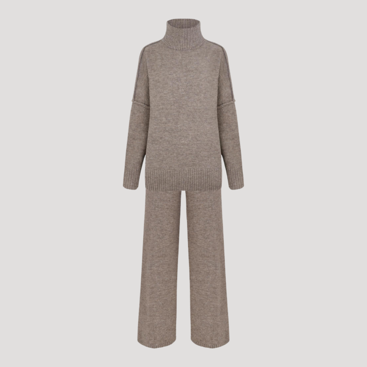 Women's Oversized Knit Sweater and Wide Leg Pants Set