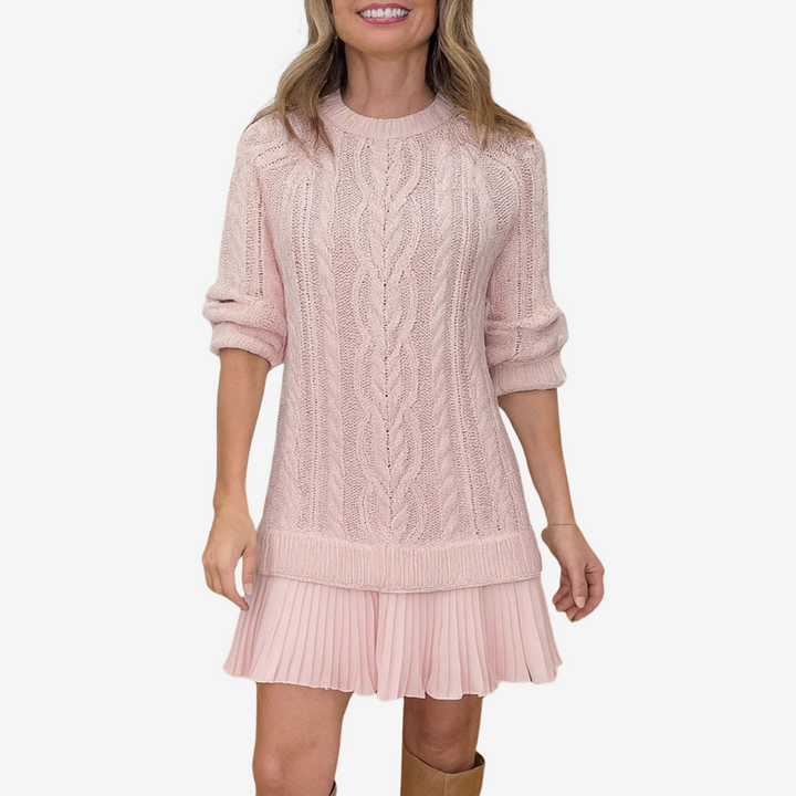 Chiara Crew Neck Knit Dress, view 4 - Elena Harper