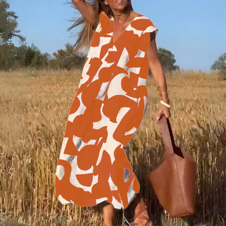Elena™  |  Printed Dress V-neck