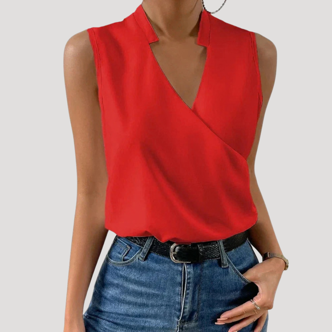 Chic Women's Sleeveless V-Neck Top
