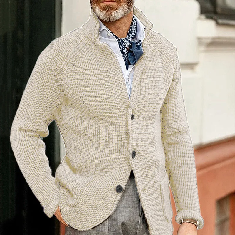 Kian Elegant Ribbed Knit Cardigan, view 4 - Elena Harper