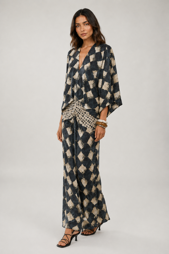Jannie™ | Elegant Belly-Camouflaging Mosaic Dress
