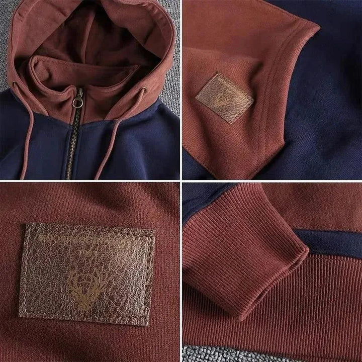 HARRINGTON OXFORD | TWO-TONE ZIP HOODIE FOR MEN