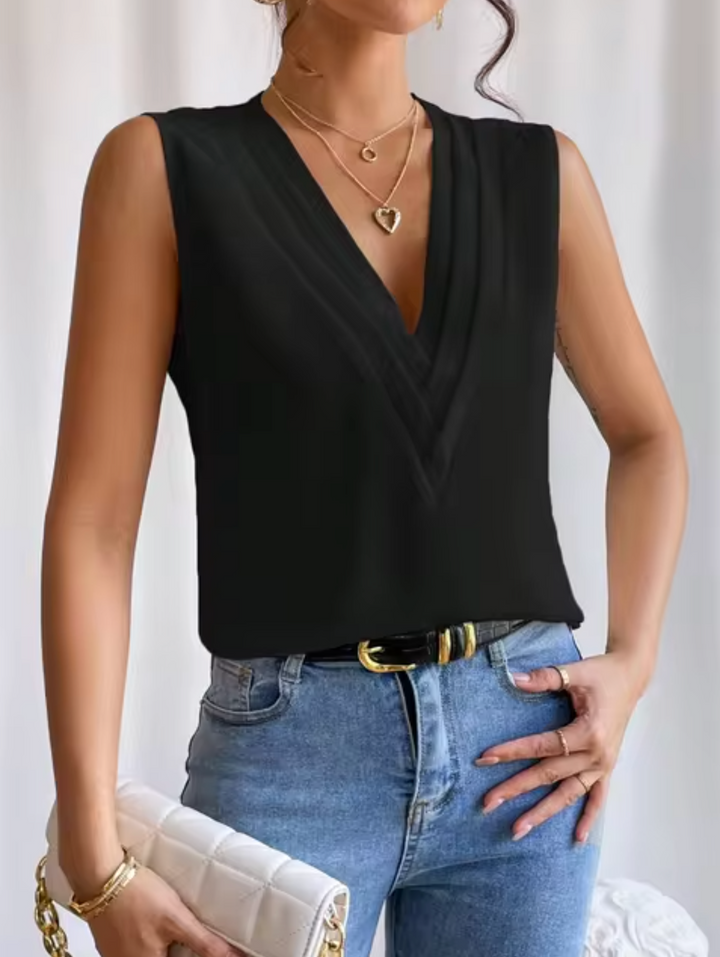 Nicole | Elegant Sleeveless V-Neck Top