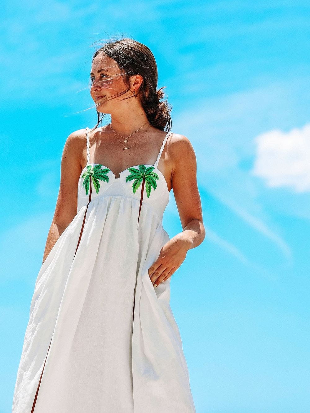 Palm Oasis Slip Dress, view 5 - Elena Harper
