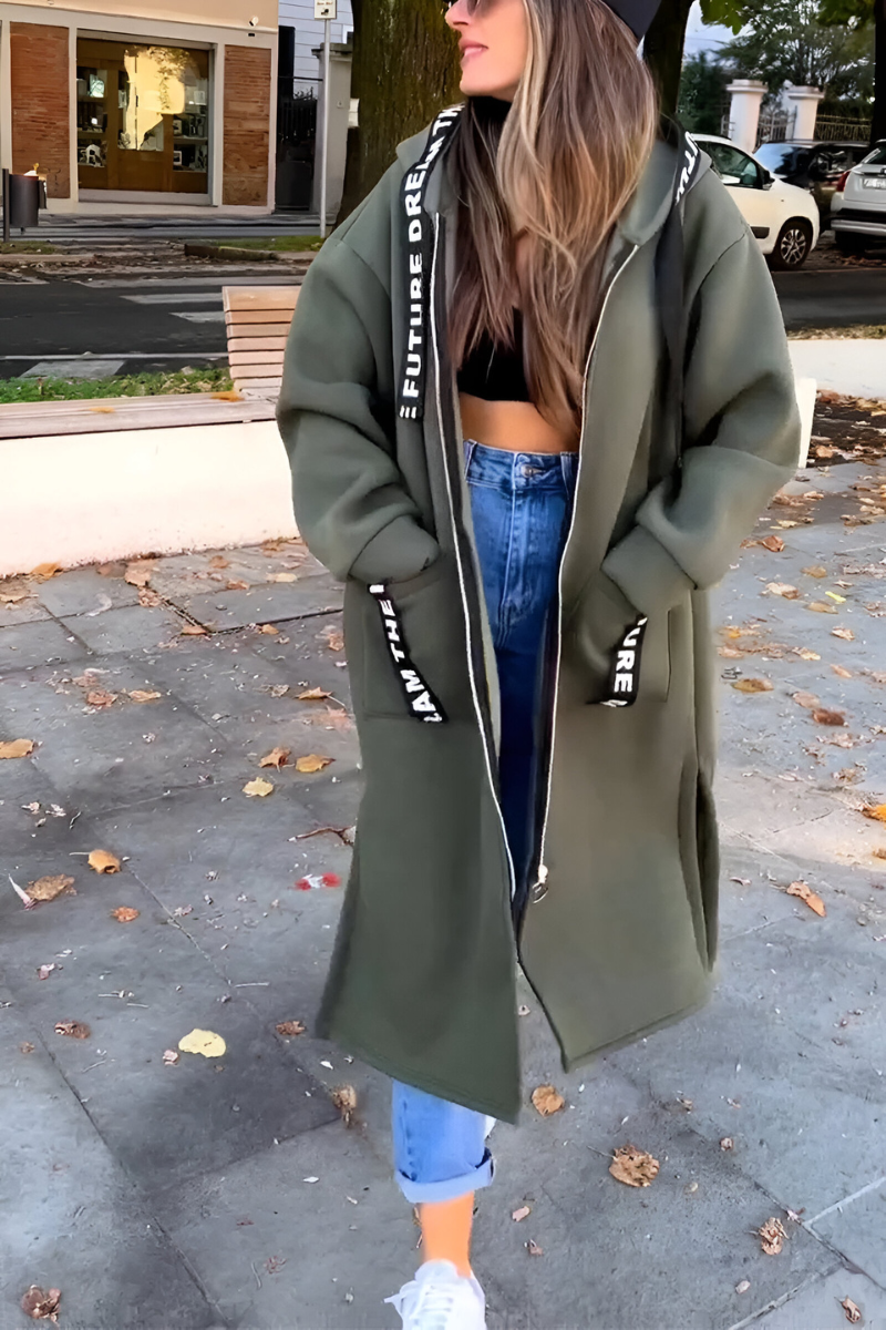 Elva Casual oversized hoodie with zipper, view 4 - Elena Harper