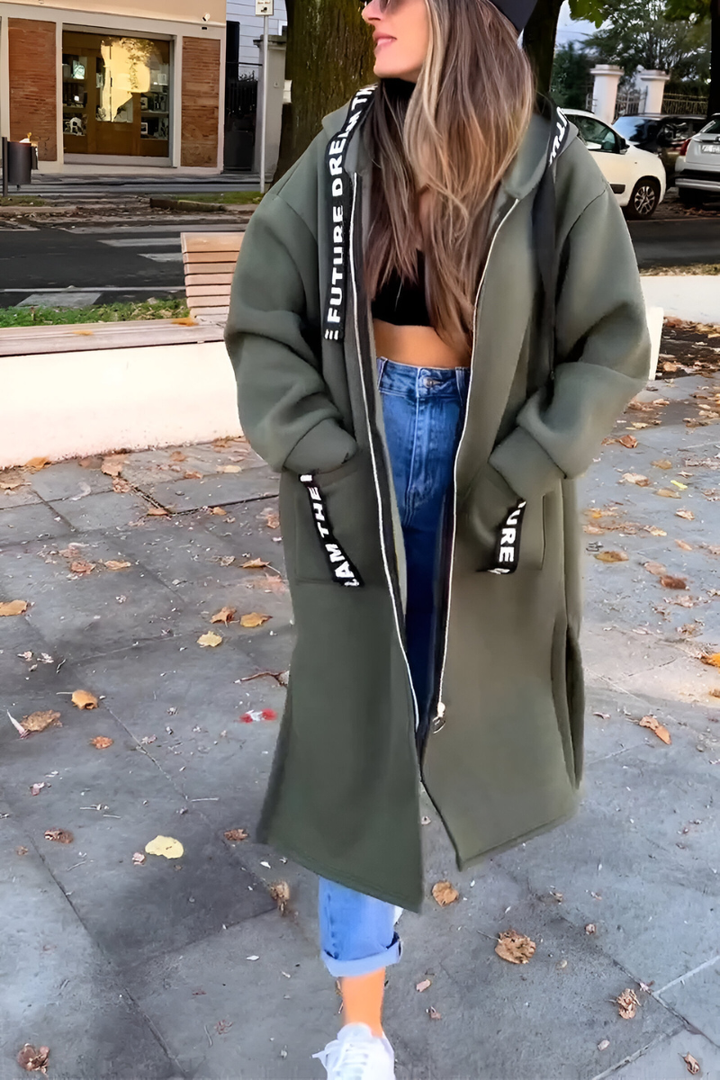 Elva Casual oversized hoodie with zipper, view 4 - Elena Harper