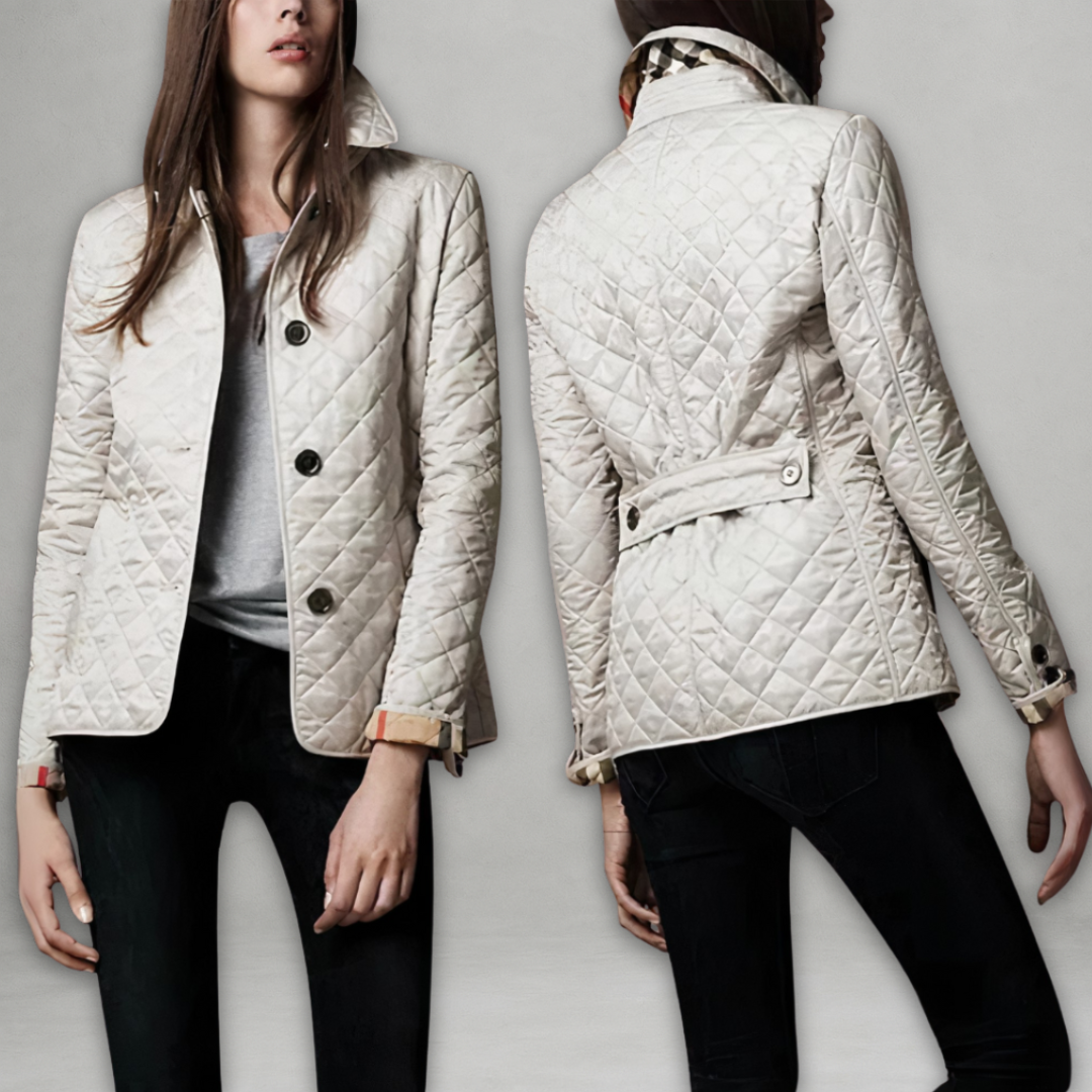 Sylvie - Elegant Quilted Checkered Jacket