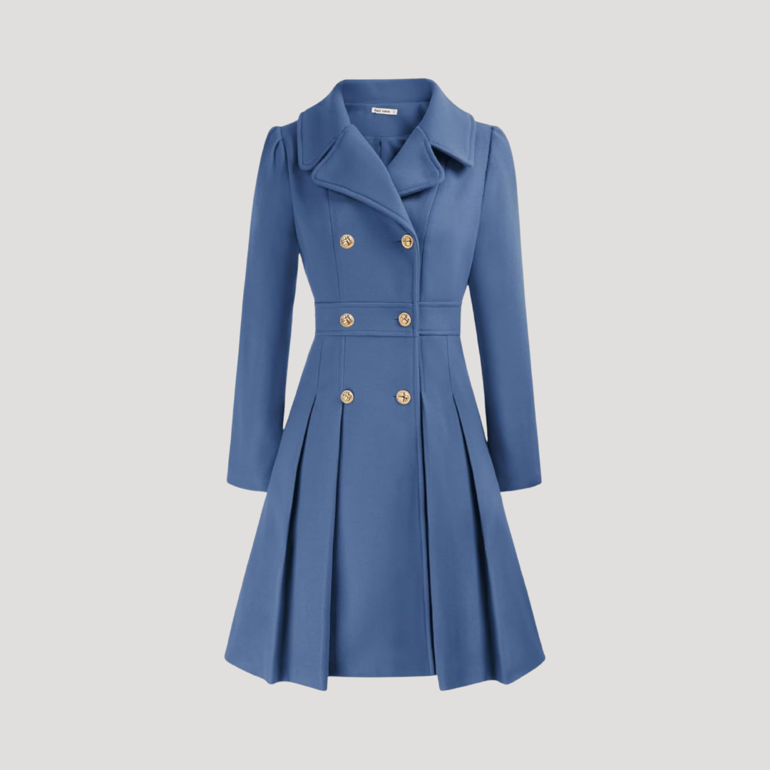 Elegant Double-Breasted Women's Overcoat