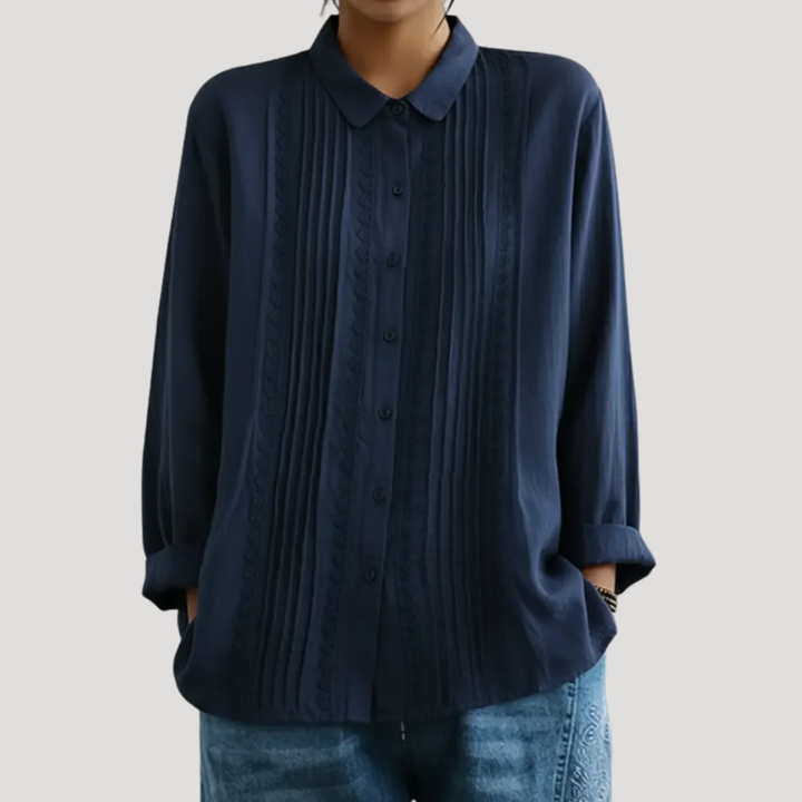 Chic Linen Shirt for Women with Lace