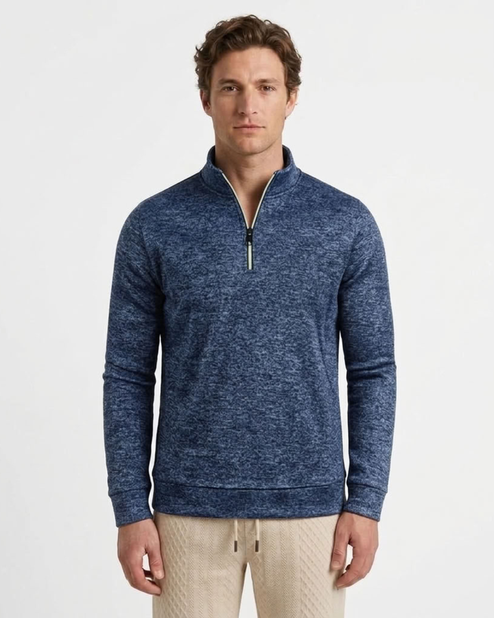 Zip Neck Sweater with Long Sleeves, view 8 - Elena Harper