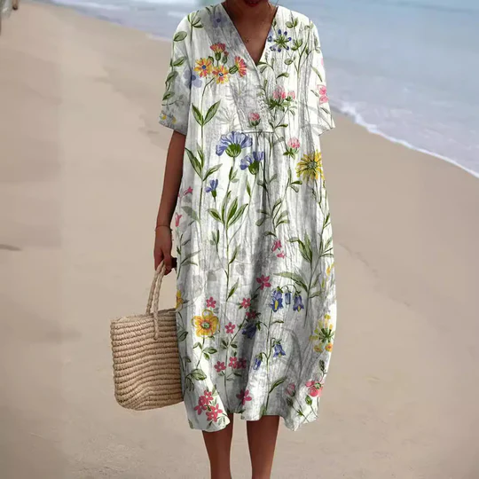 Gabriela Informal Dress with Floral Theme, view 4 - Elena Harper