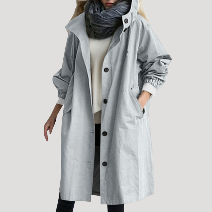 Women's Hooded Button-Up Coat