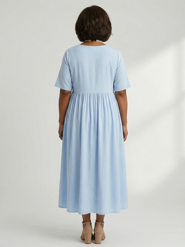 Ciren Simple Gather Midi Dress - Elena Harper