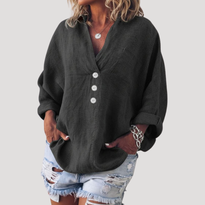 Fluid Women's Blouse with Button Detail