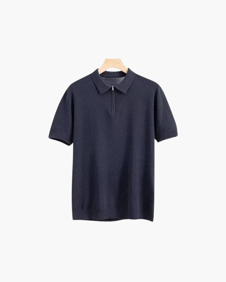 Emma & Rose Manhattan Gerrit™ zip-up polo shirt for men, summer main collection, featuring a stylish zip-up design and comfortable fit.