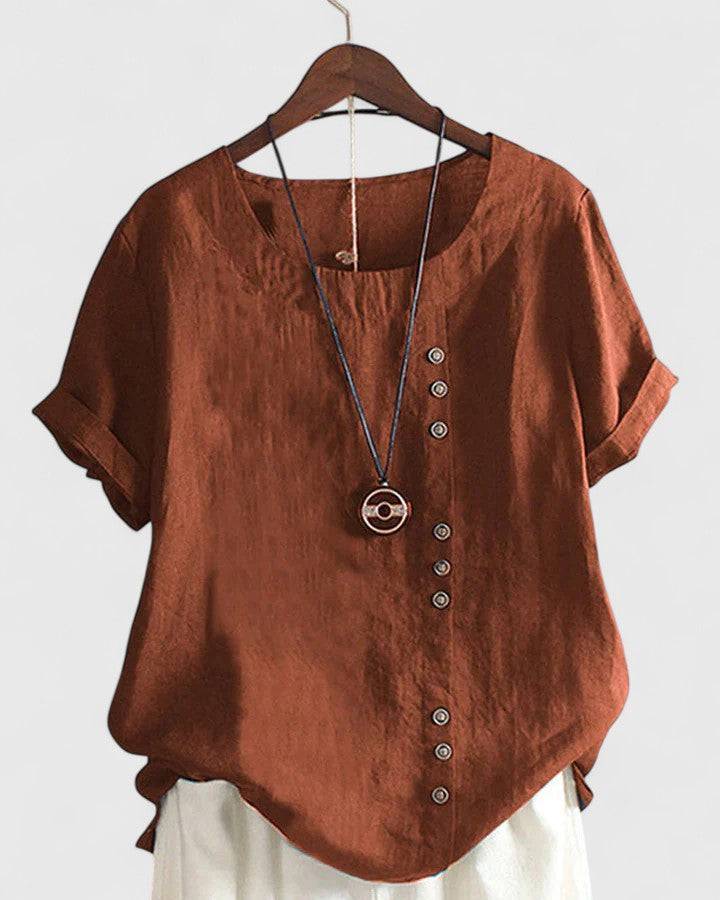 Elisavie™  |  Comfortable Short Sleeve Blouse