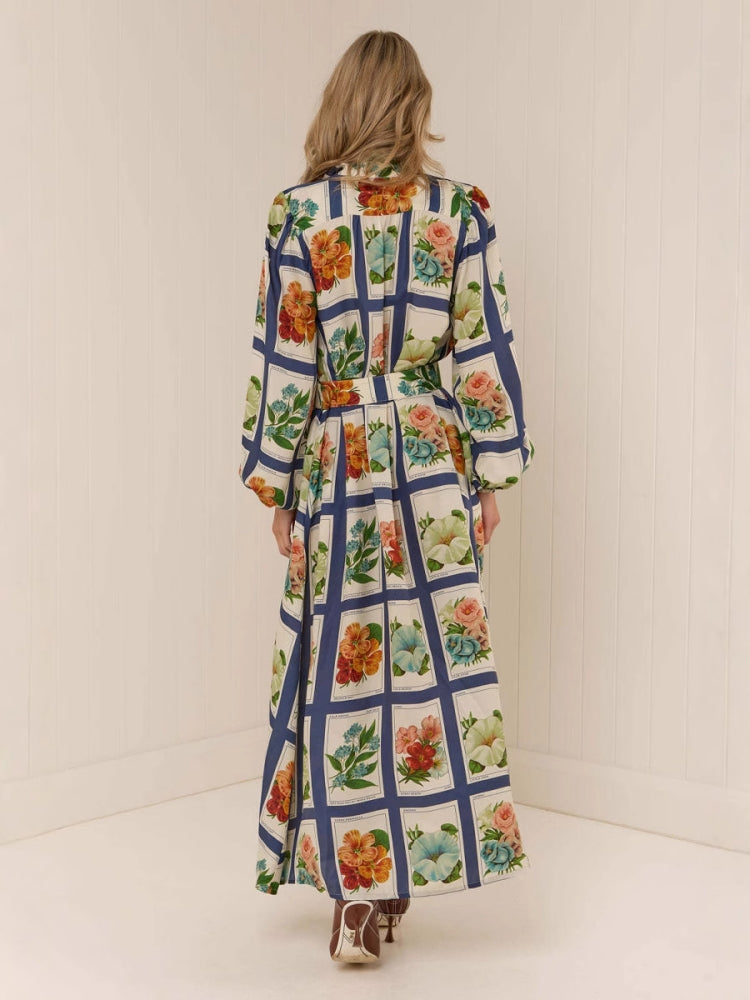 Elegant Stand Collar Maxi