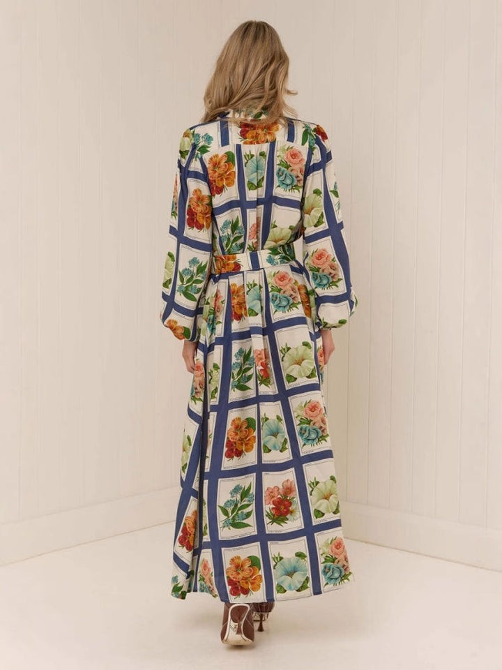 Elegant Stand Collar Maxi