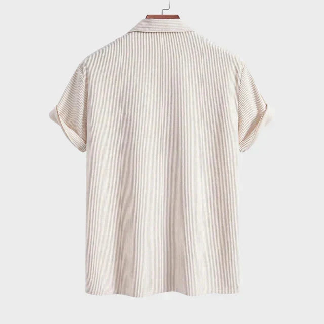 Laurent Monaco Textured Cuba Shirt for Men, view 3 - Elena Harper